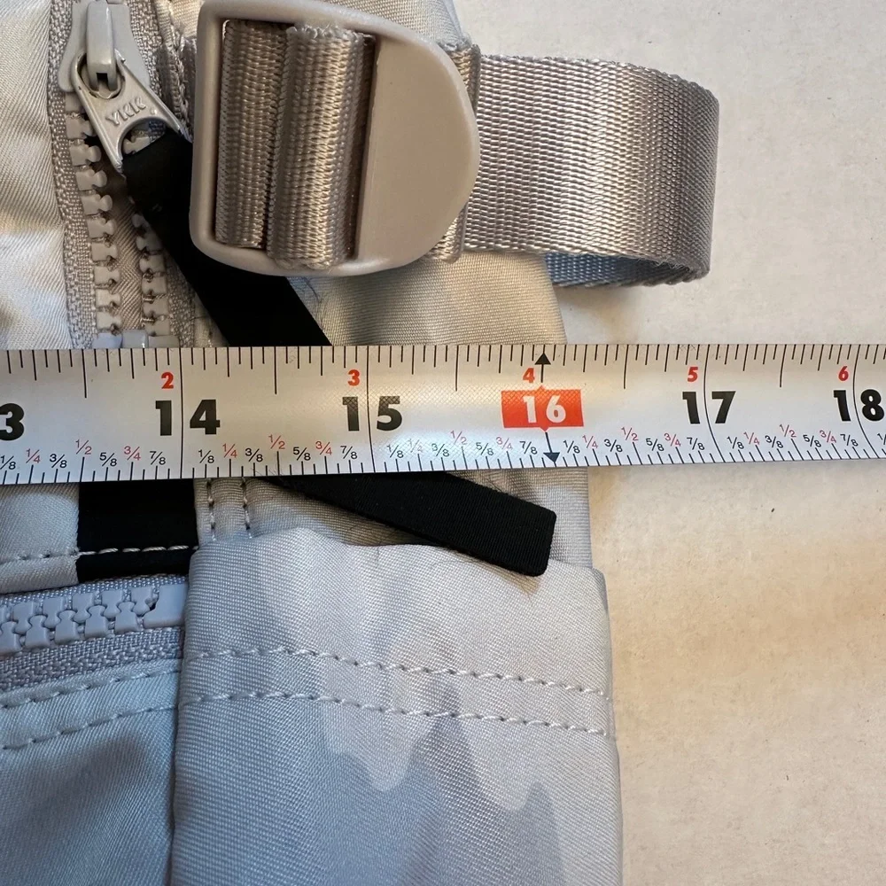 Lululemon‎ Light Gray Camo Backpack Black Logo Hardware Zip Front & Top 18”x16”